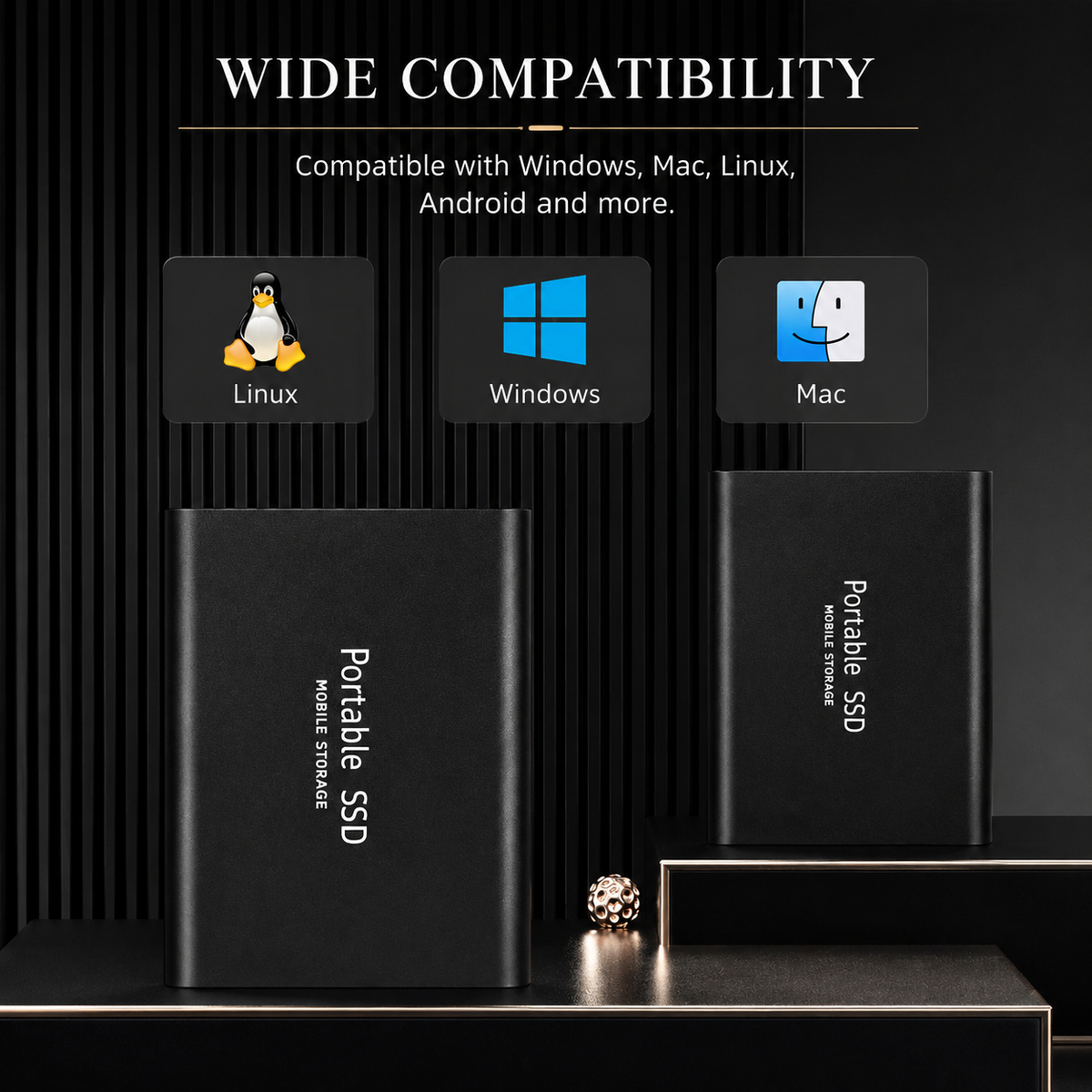 Premium External SSD Portable Storage Drive USB 3.1 High Speed Data Backup Solid State Drive Plug and Play Compact Multi Capacity Storage Fast Storage