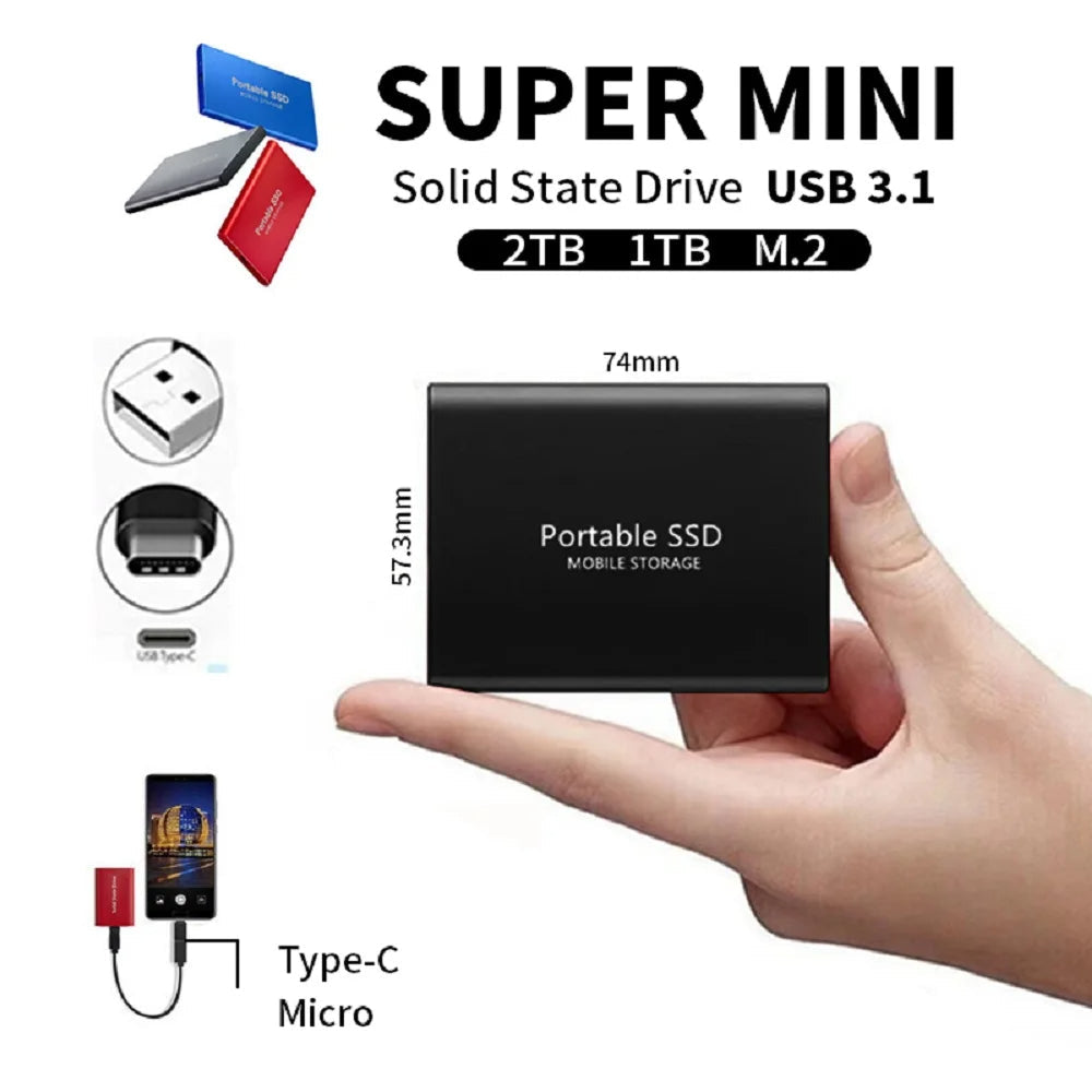 Premium External SSD Portable USB 3.1 High Speed Storage Drive Compact Data Backup Solution Multi Capacity Support