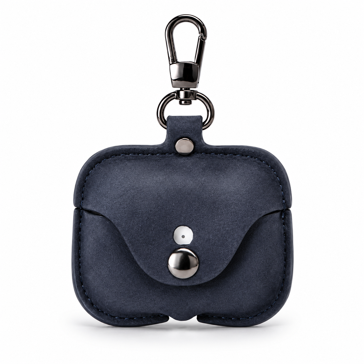Premium Genuine Leather AirPods Case Shockproof Protective Cover Slim Design Keychain Clip Wireless Charging Compatible Lightweight Compact Portable