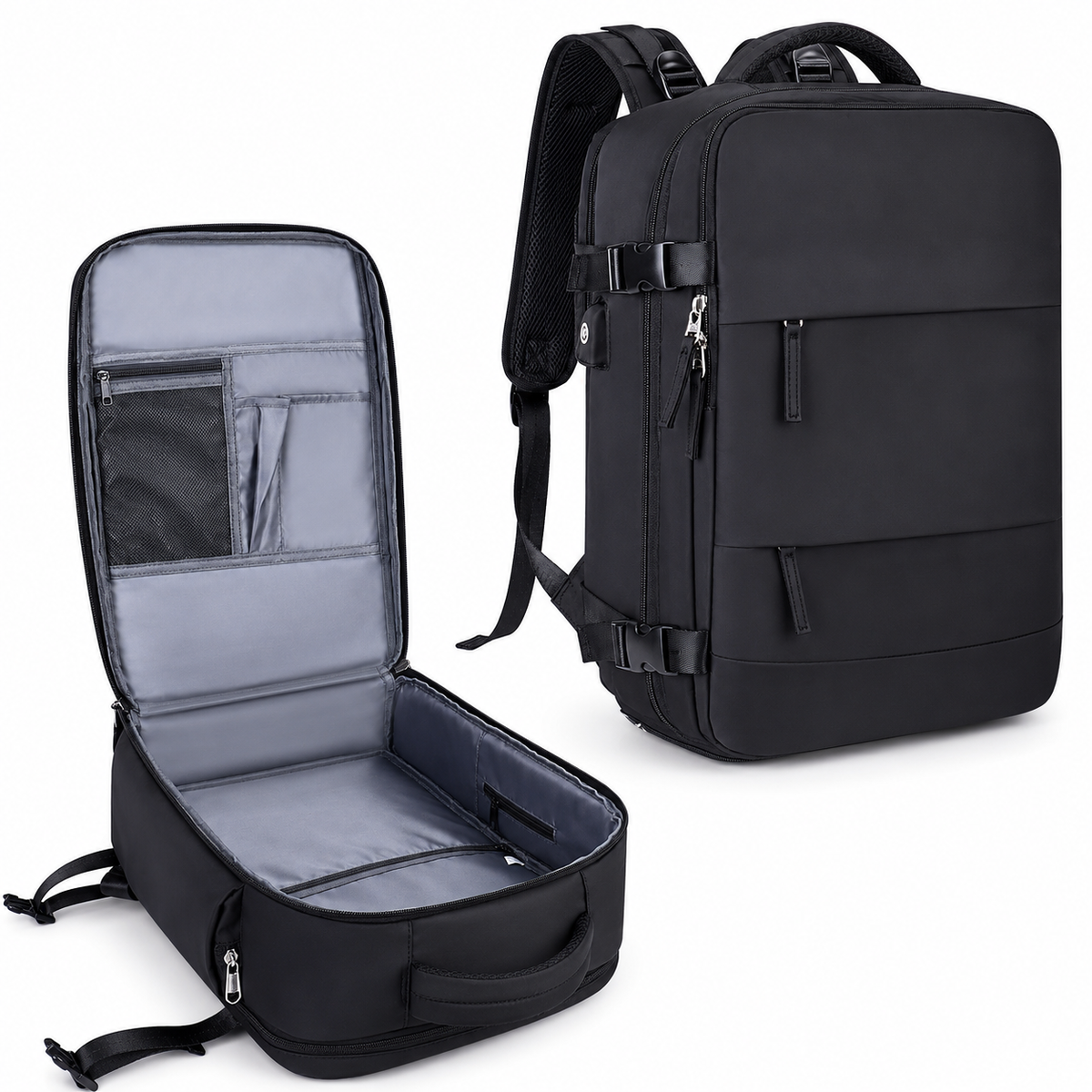 Premium Laptop Backpack Waterproof Expandable Business Travel Bag USB Charging Large Capacity 13 to 17 Inch Laptop Compatible Pack Everyday Carry