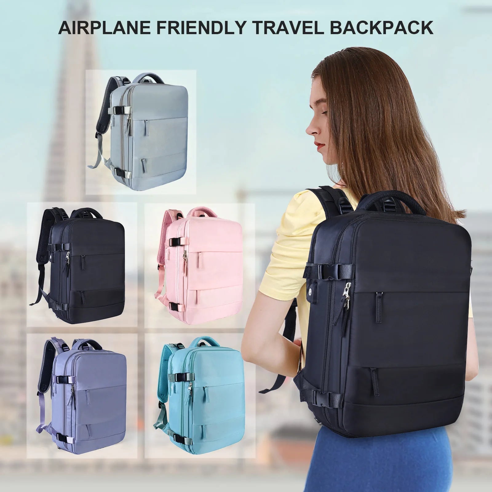 Premium Laptop Backpack Waterproof Expandable USB Charging Business Travel Bag Large Capacity 13 To 17 Inch Laptop Compatible