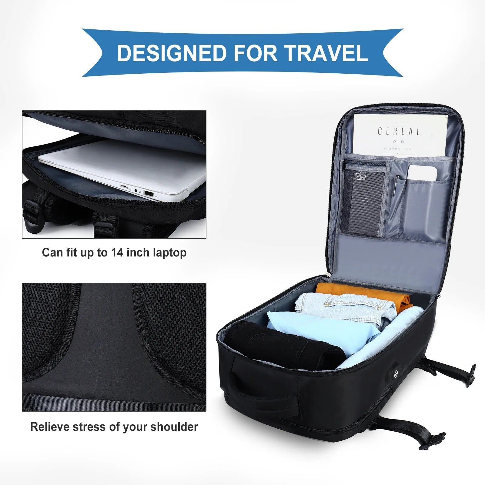 Premium Laptop Backpack Waterproof Expandable USB Charging Business Travel Bag Large Capacity 13 To 17 Inch Laptop Compatible
