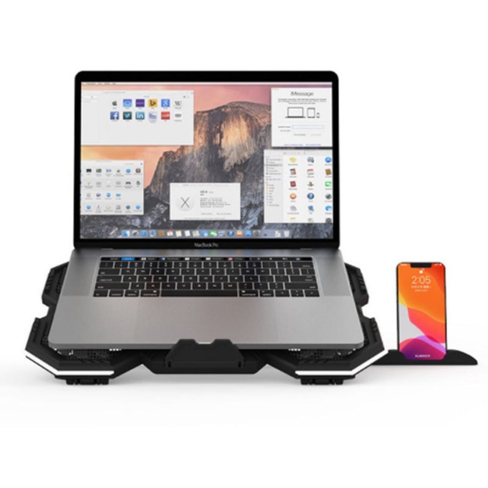Premium Laptop Cooling Pad RGB 6 Fan Adjustable Gaming Notebook Cooler Ergonomic Heat Dissipation Stand