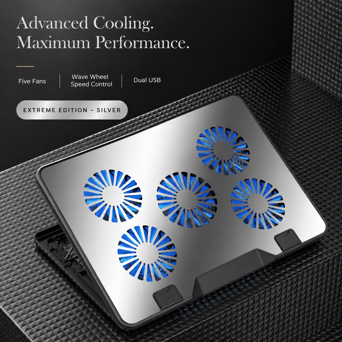 Premium Laptop Cooling Pad RGB Gaming Notebook Cooler Adjustable 6 Fan Heat Dissipation Stand Ergonomic Laptop Cooler Airflow Support Platform