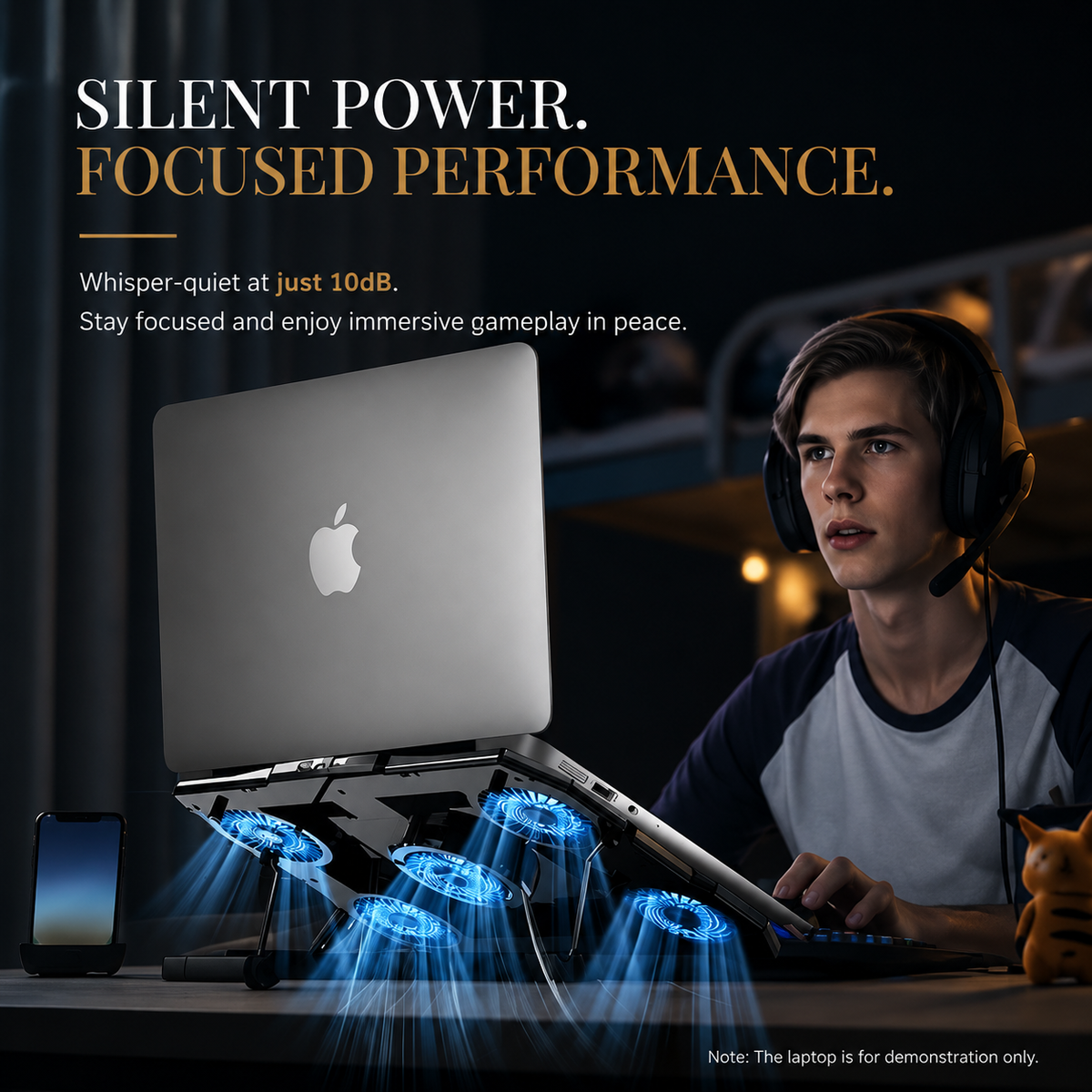 Premium Laptop Cooling Pad RGB Gaming Notebook Cooler Adjustable 6 Fan Heat Dissipation Stand Ergonomic Laptop Cooler Airflow Support Platform