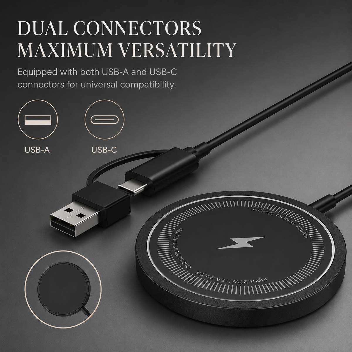 Premium MagSafe Compatible Magnetic Wireless Charger 30W Fast Wireless Charging Pad Slim Portable Dock for Smartphones and Earbuds Home Office Travel