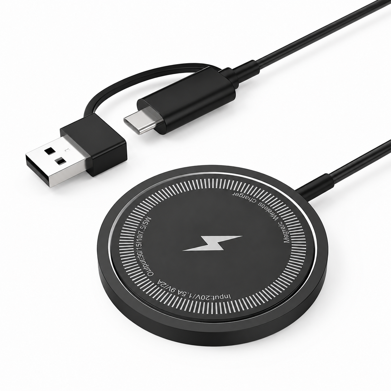 Premium MagSafe Compatible Magnetic Wireless Charger 30W Fast Wireless Charging Pad Slim Portable Dock for Smartphones and Earbuds Home Office Travel