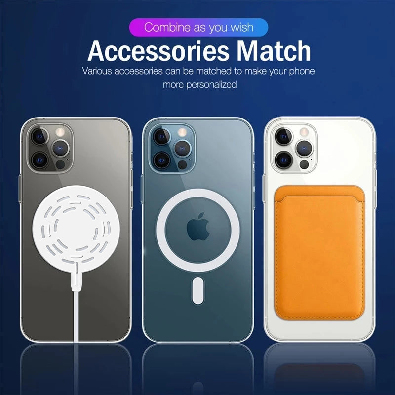 Premium MagSafe Wallet Magnetic Card Holder Slim Leather Phone Wallet Detachable Secure Card Storage Case