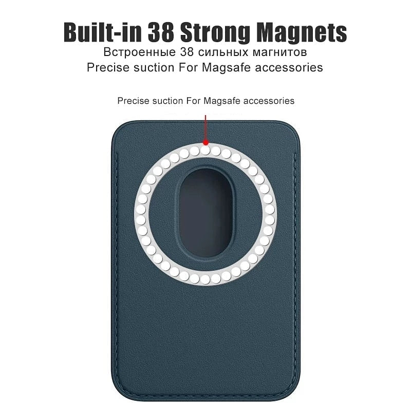 Premium MagSafe Wallet Magnetic Card Holder Slim Leather Phone Wallet Detachable Secure Card Storage Case
