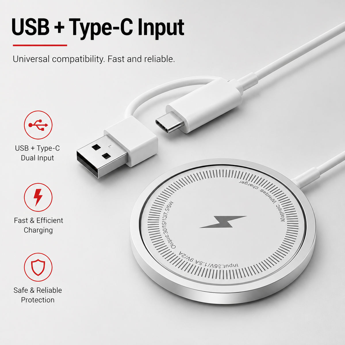 Premium Magnetic Wireless Charger Stand MagSafe Compatible 30W Fast Charging USB-C PD Charging Dock Magnetic Phone Stand Holder Desk Desktop Organizer