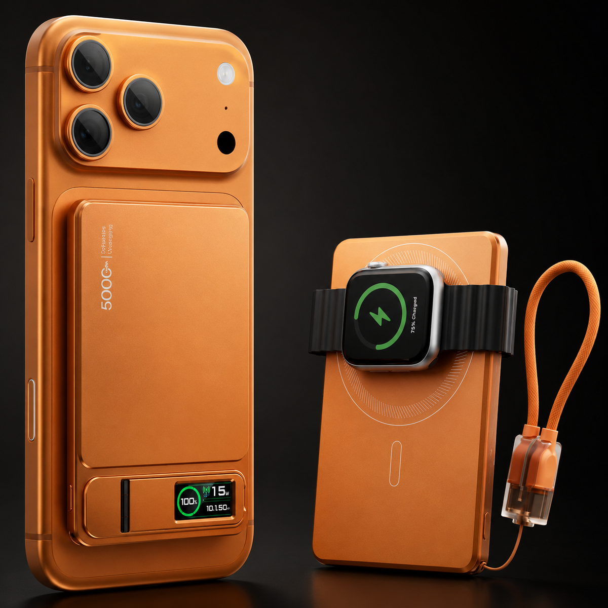 Premium Magnetic Wireless Power Bank 10000mAh 20W Fast Charging MagSafe Compatible Portable Charger Stand Digital Display Battery Pack Travel Kit