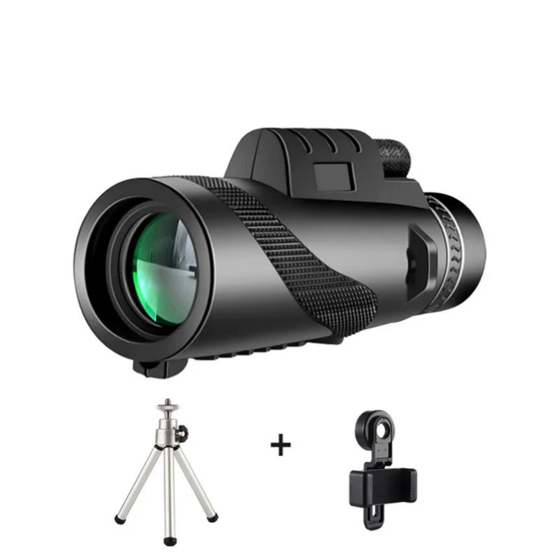 Premium Monocular Telescope HD Zoom Long Range Viewing Portable Folding Outdoor Travel Scope Smartphone Compatible