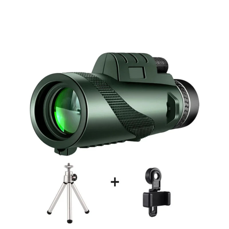 Premium Monocular Telescope HD Zoom Long Range Viewing Portable Folding Outdoor Travel Scope Smartphone Compatible