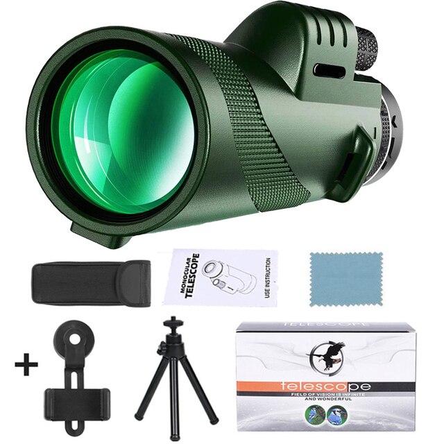 Premium Monocular Telescope HD Zoom Long Range Viewing Portable Folding Outdoor Travel Scope Smartphone Compatible
