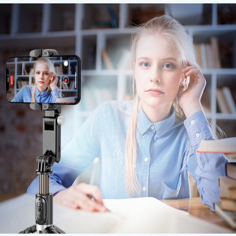 Premium Phone Gimbal Stabilizer 360 Rotation Selfie Stick Tripod Bluetooth Remote Video Photography Stand