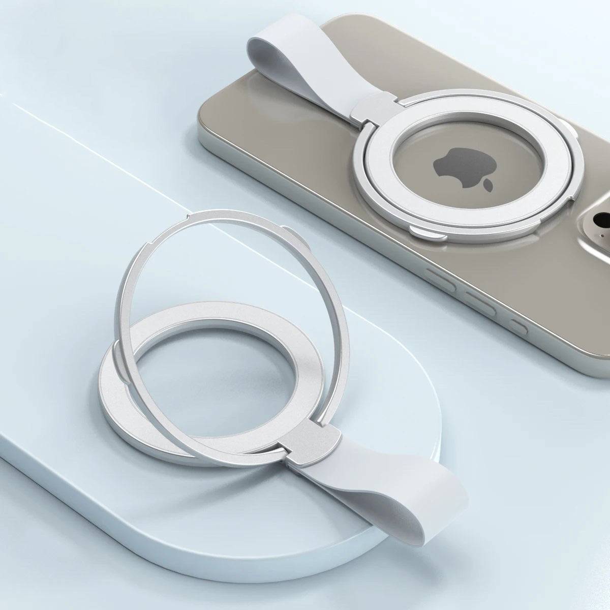 Premium Phone Ring Holder MagSafe Compatible Magnetic Grip Stand Detachable Strap Smartphone Holder