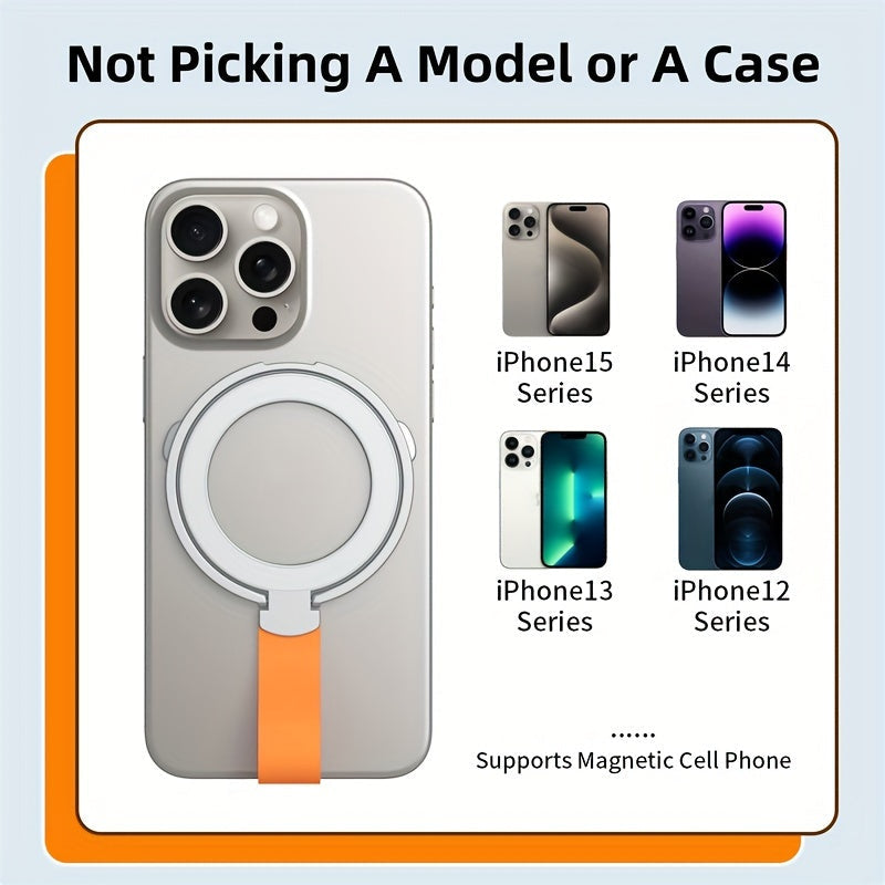 Premium Phone Ring Holder MagSafe Compatible Magnetic Grip Stand Detachable Strap Smartphone Holder