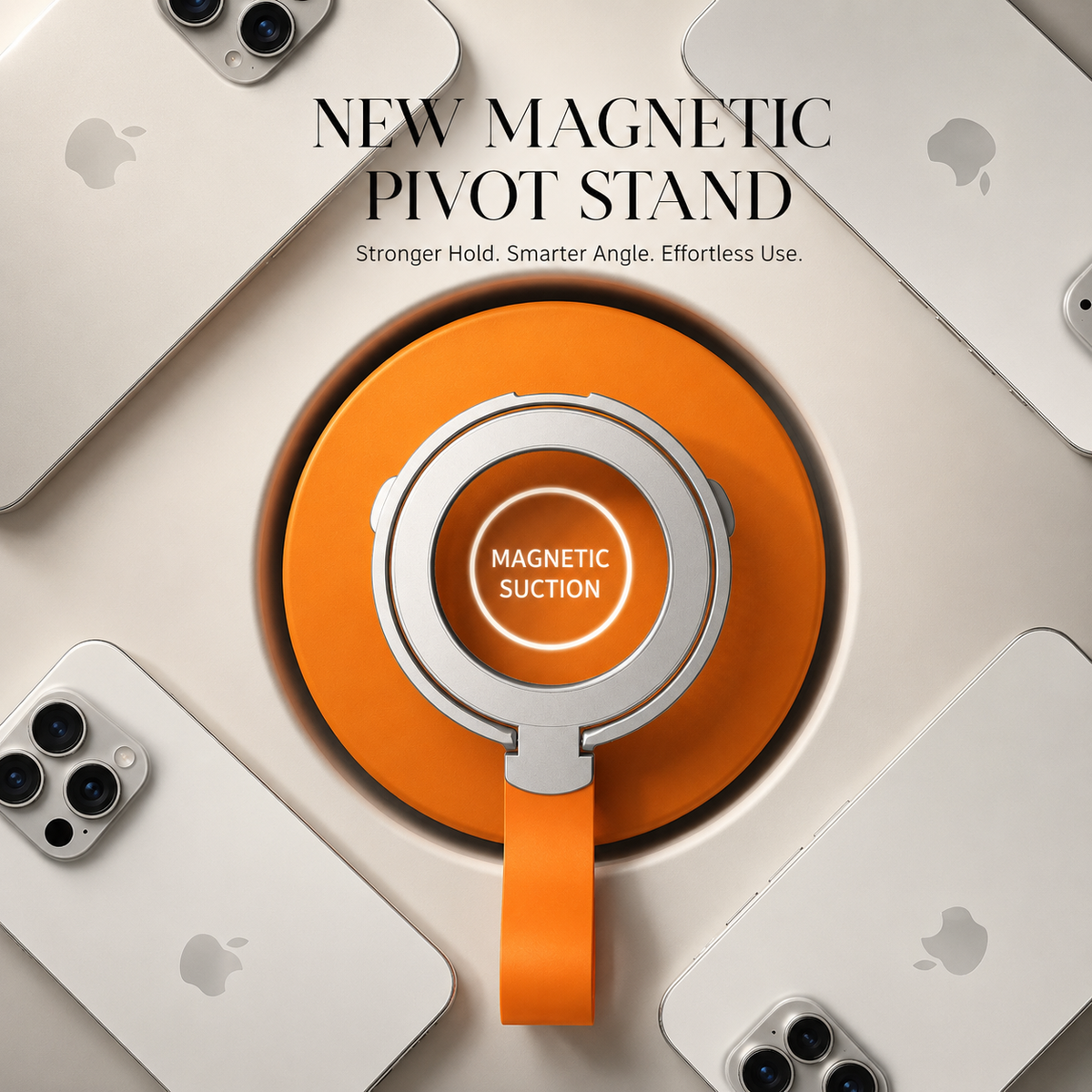 Premium Phone Ring Holder MagSafe Compatible Magnetic Grip Stand Detachable Strap Smartphone Holder Lightweight Portable Secure Design Everyday Use