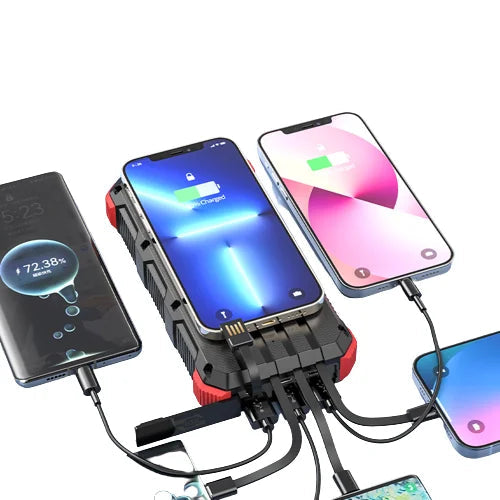 Premium Power Bank 20000mAh Solar Charger Fast Charging Portable Battery Pack LED Flashlight Outdoor Travel Charger