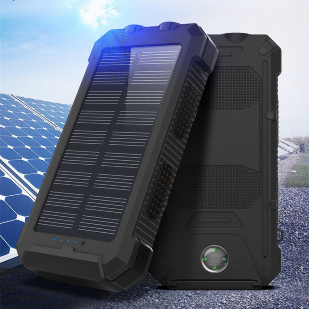 Premium Power Bank 20000mAh Solar Charger Fast Charging Portable Battery Pack LED Flashlight Outdoor Travel Charger