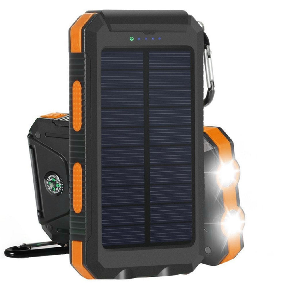 Premium Power Bank 20000mAh Solar Charger Fast Charging Portable Battery Pack LED Flashlight Outdoor Travel Charger