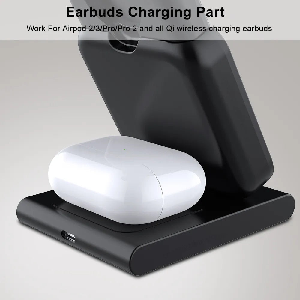Premium Power Bank 5000mAh Magnetic Wireless Charger MagSafe Compatible 3 In 1 Portable Charging Station for Smartphone Watch and Earbuds