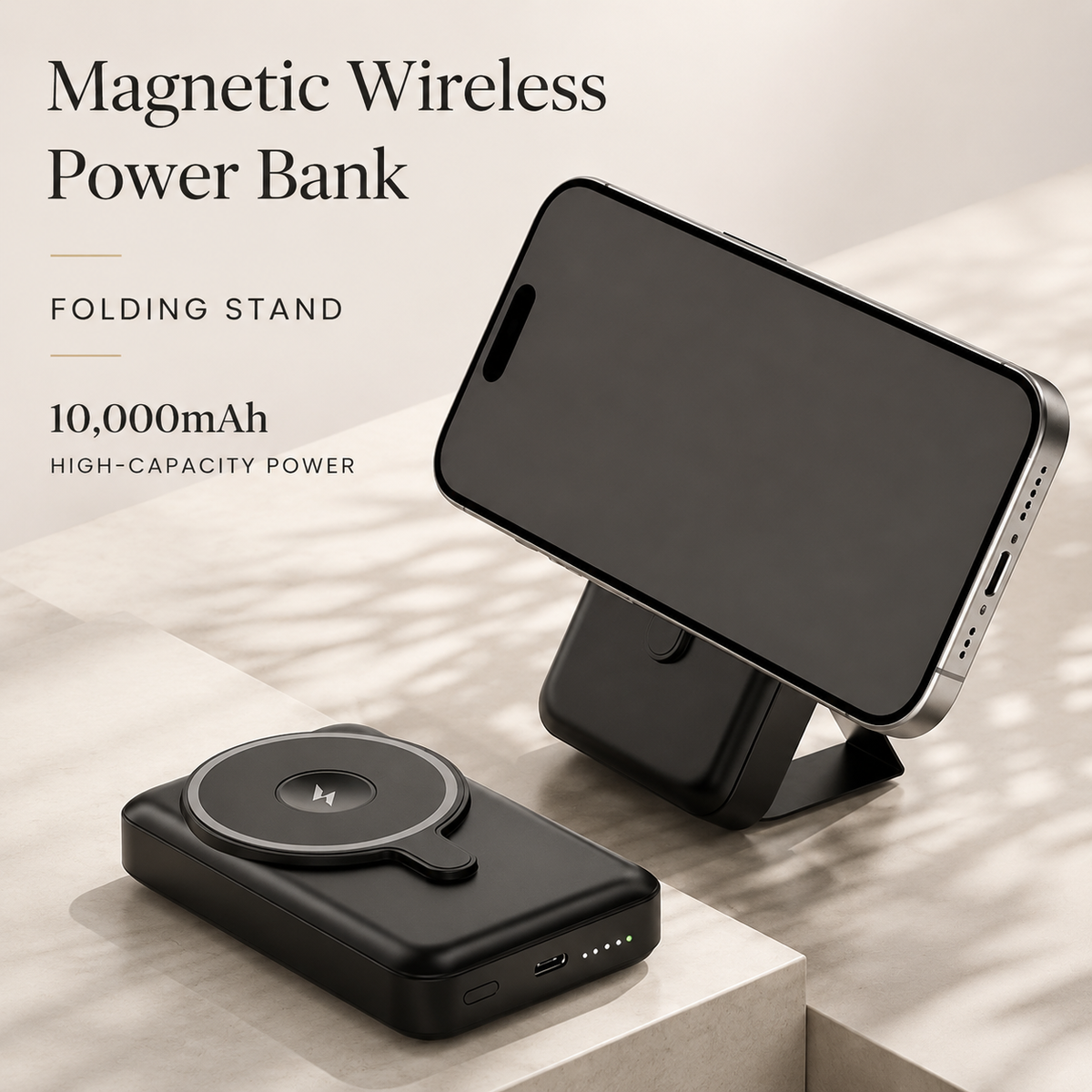 Premium Power Bank MagSafe Compatible Wireless Charger 10000mAh PD Fast Charging Magnetic Battery Pack Portable Rechargeable Charger for Travel Use