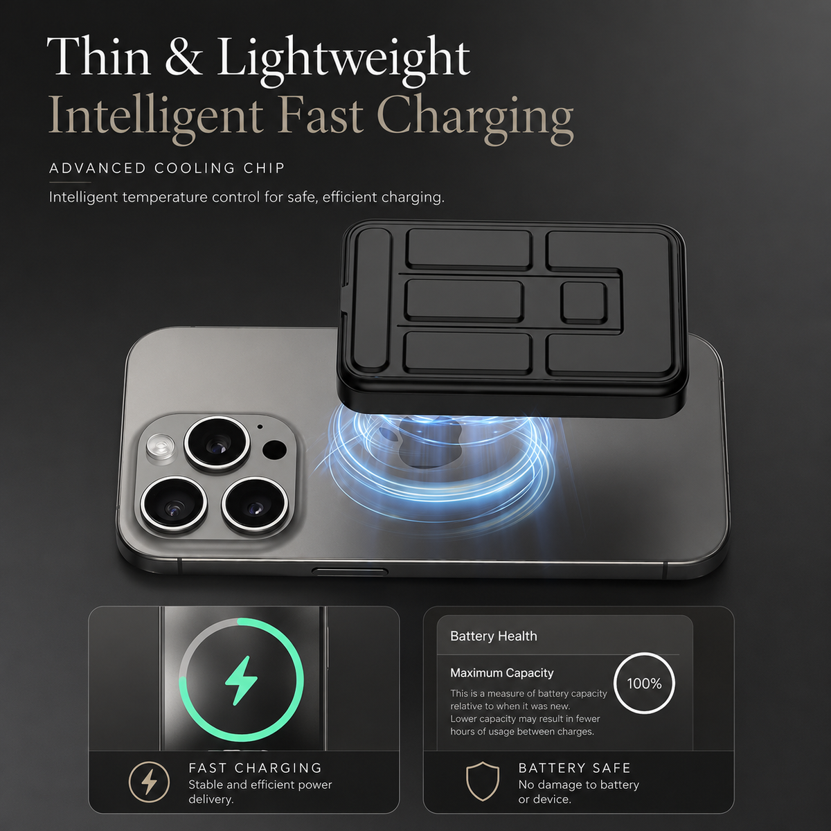 Premium Power Bank MagSafe Compatible Wireless Charger 10000mAh PD Fast Charging Magnetic Battery Pack Portable Rechargeable Charger for Travel Use