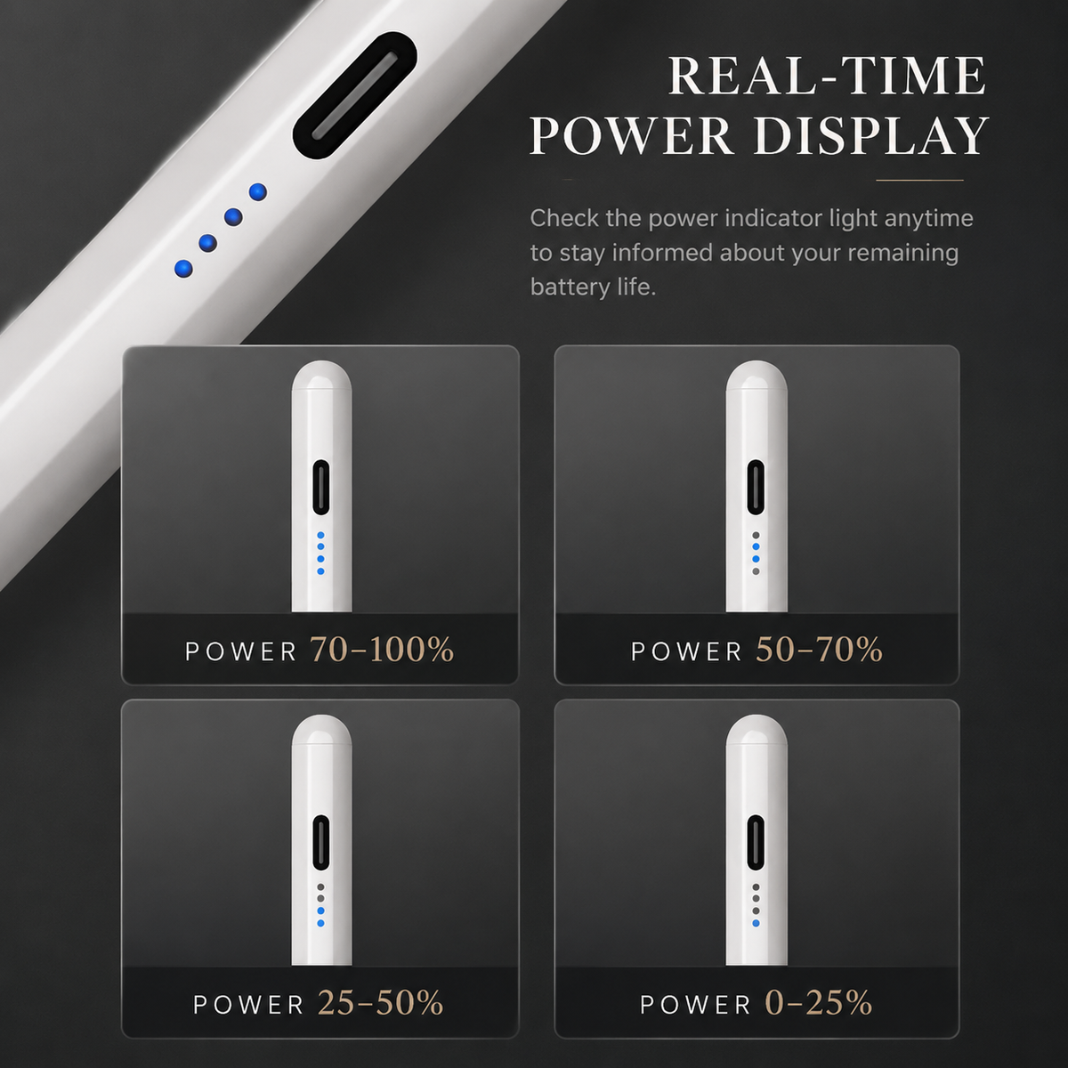 Premium Stylus Pen Bluetooth Compatible Rechargeable Touchscreen Tablet Pen Precision Tip Digital Pencil Power Display Writing Drawing Tool Daily