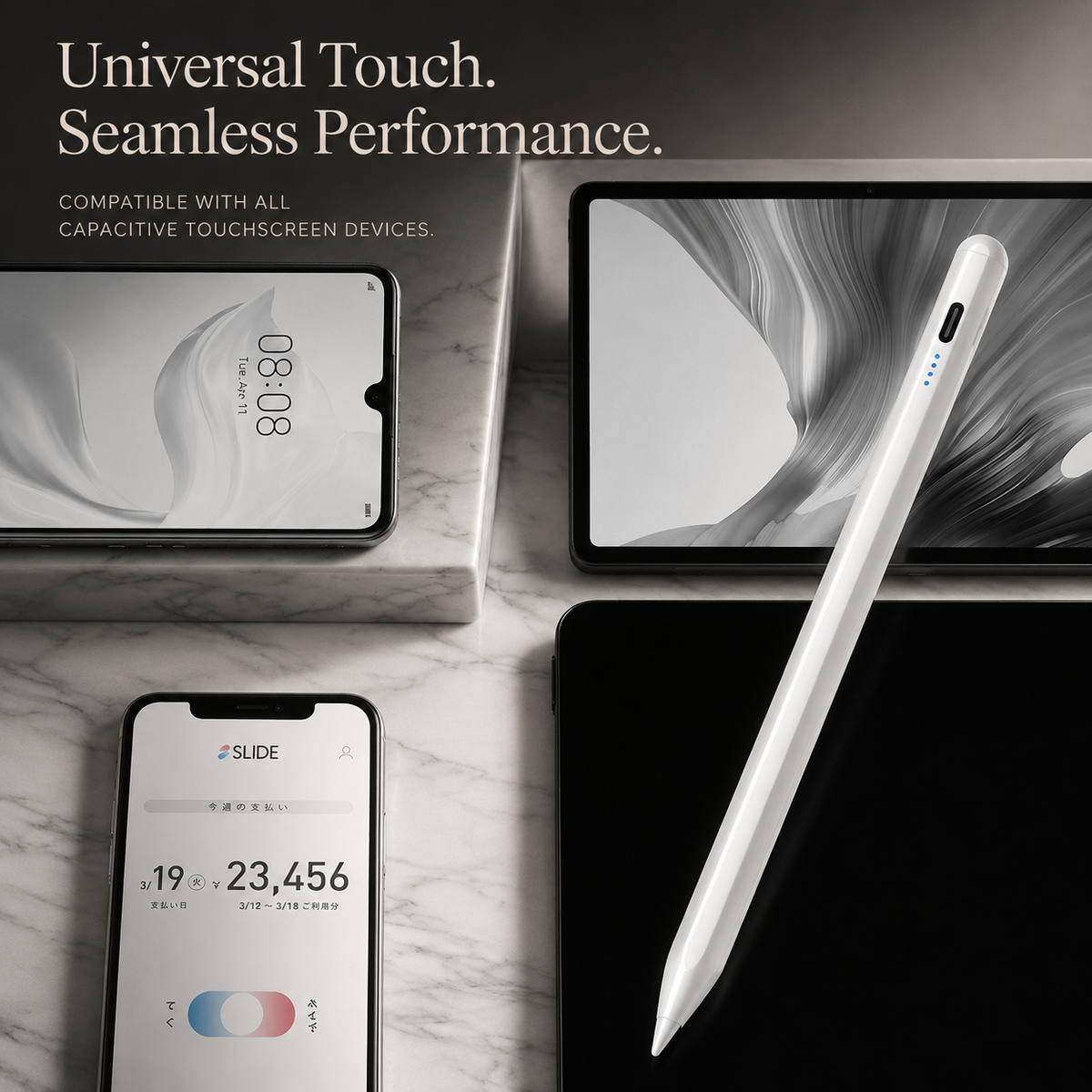 Premium Stylus Pen Bluetooth Compatible Rechargeable Touchscreen Tablet Pen Precision Tip Digital Pencil Power Display Writing Drawing Tool Daily