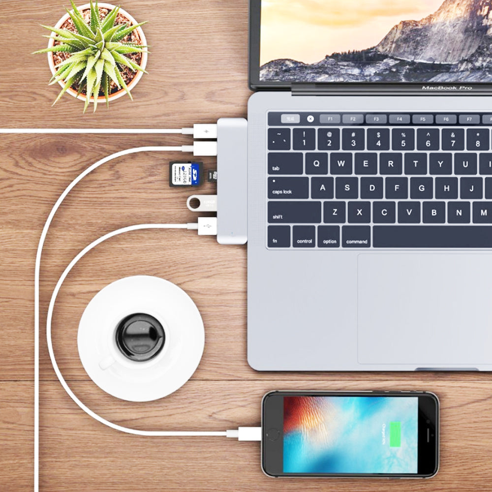 Premium USB-C Hub HDMI 4K Adapter Thunderbolt 3 USB 3.1 Multiport Dock PD Charging SD Card Reader