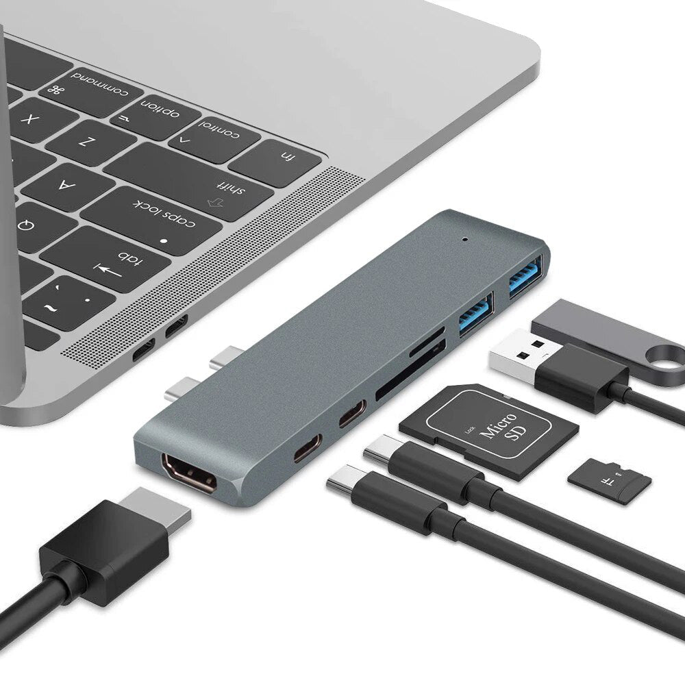 Premium USB-C Hub HDMI 4K Adapter Thunderbolt 3 USB 3.1 Multiport Dock PD Charging SD Card Reader