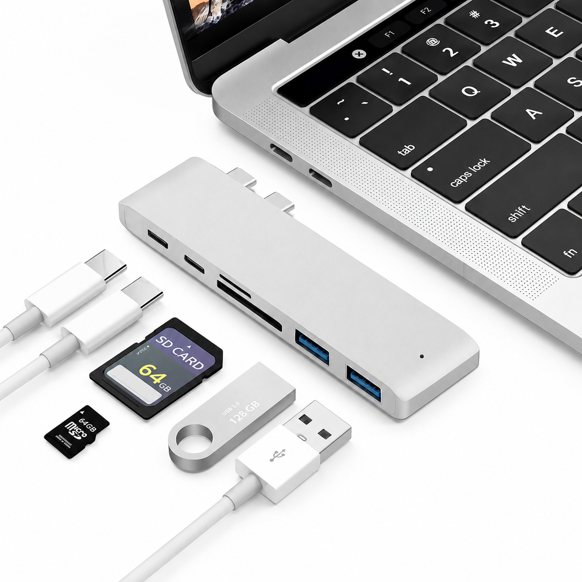 Premium USB-C Hub HDMI 4K Adapter Thunderbolt 3 USB 3.1 Multiport Dock PD Charging SD Card Reader High Speed Data Transfer Compact Portable Design