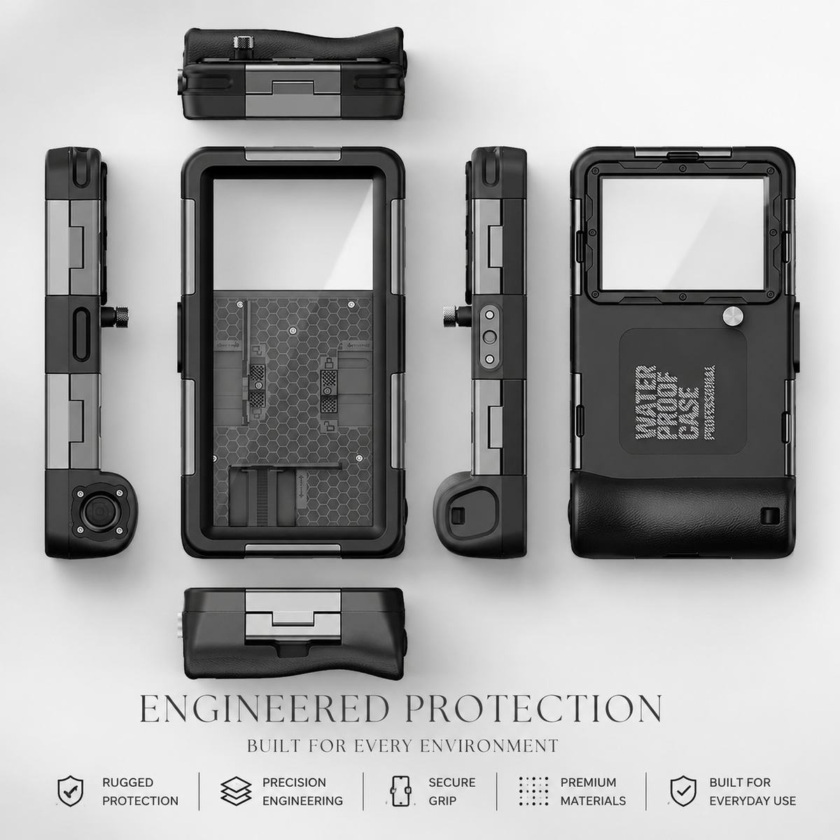 Premium Waterproof iPhone Case IP68 Protective Cover Full Body Shockproof Anti Scratch Sealed Underwater Protection Lanyard Durable Design Case