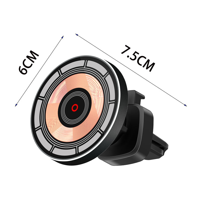 Premium Wireless Car Charger Magnetic Phone Mount MagSafe Compatible 30W Fast Charging Dashboard Vent Holder