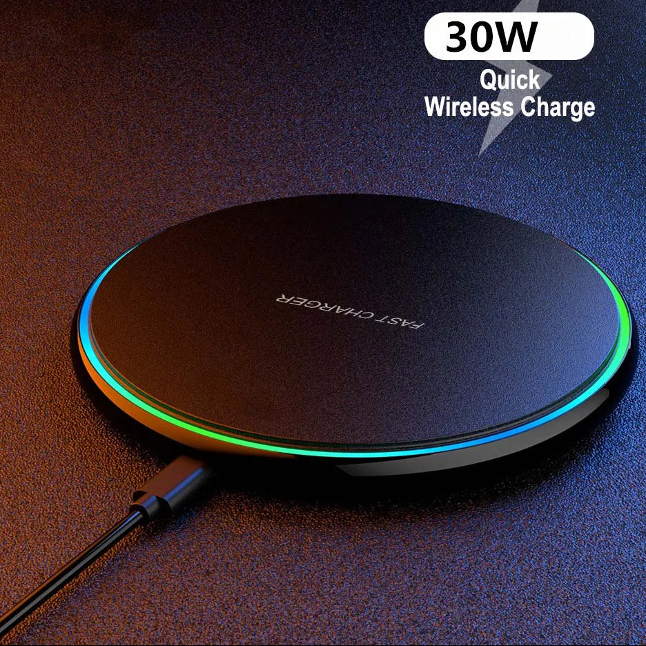 Premium Wireless Charger 30W Fast Charging Pad MagSafe Compatible USB-C Qi Wireless Charging Slim Dock