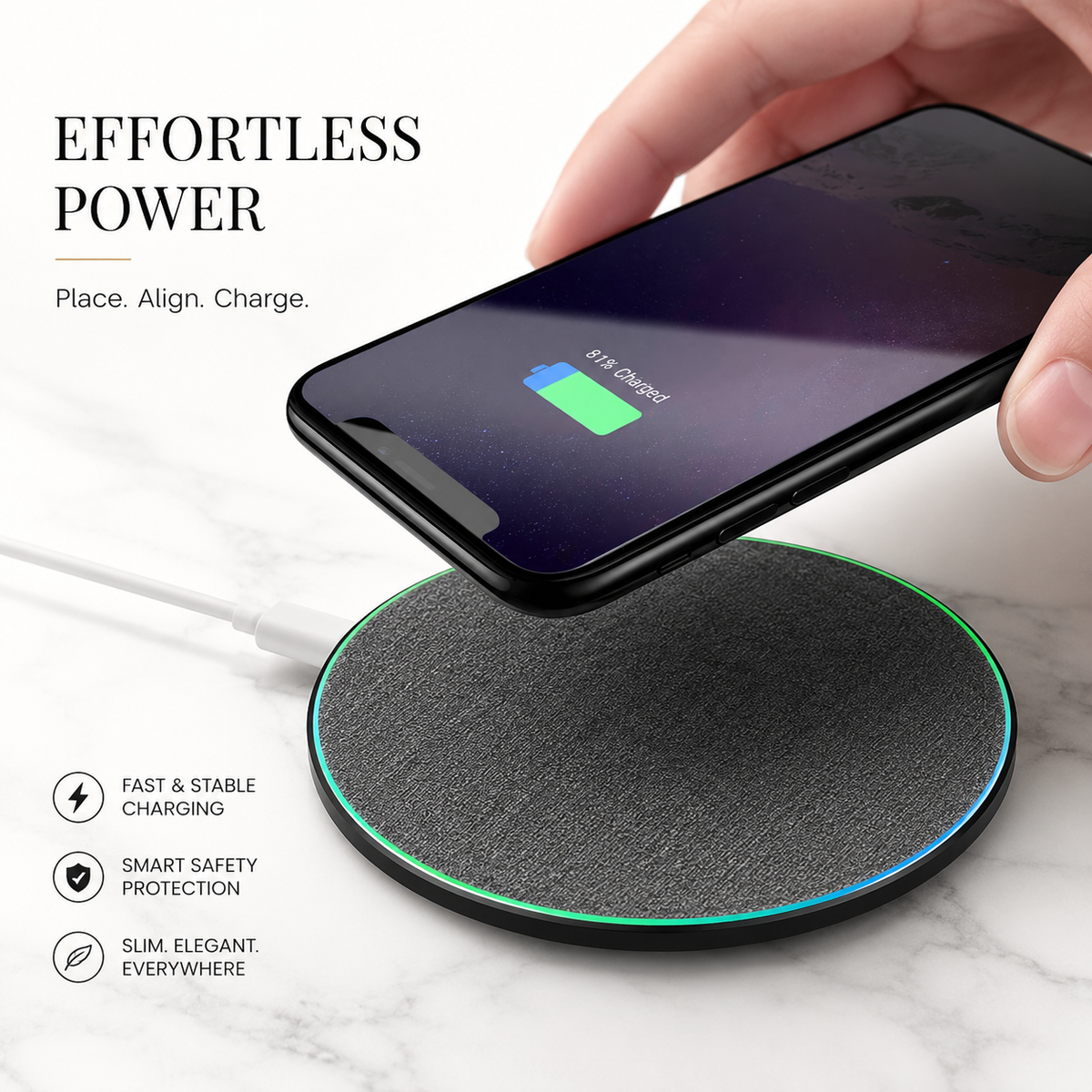 Premium Wireless Charger MagSafe Compatible 30W Fast Charging Pad Qi USB-C Magnetic Charging Dock Slim Portable Desktop Travel Charger Stand