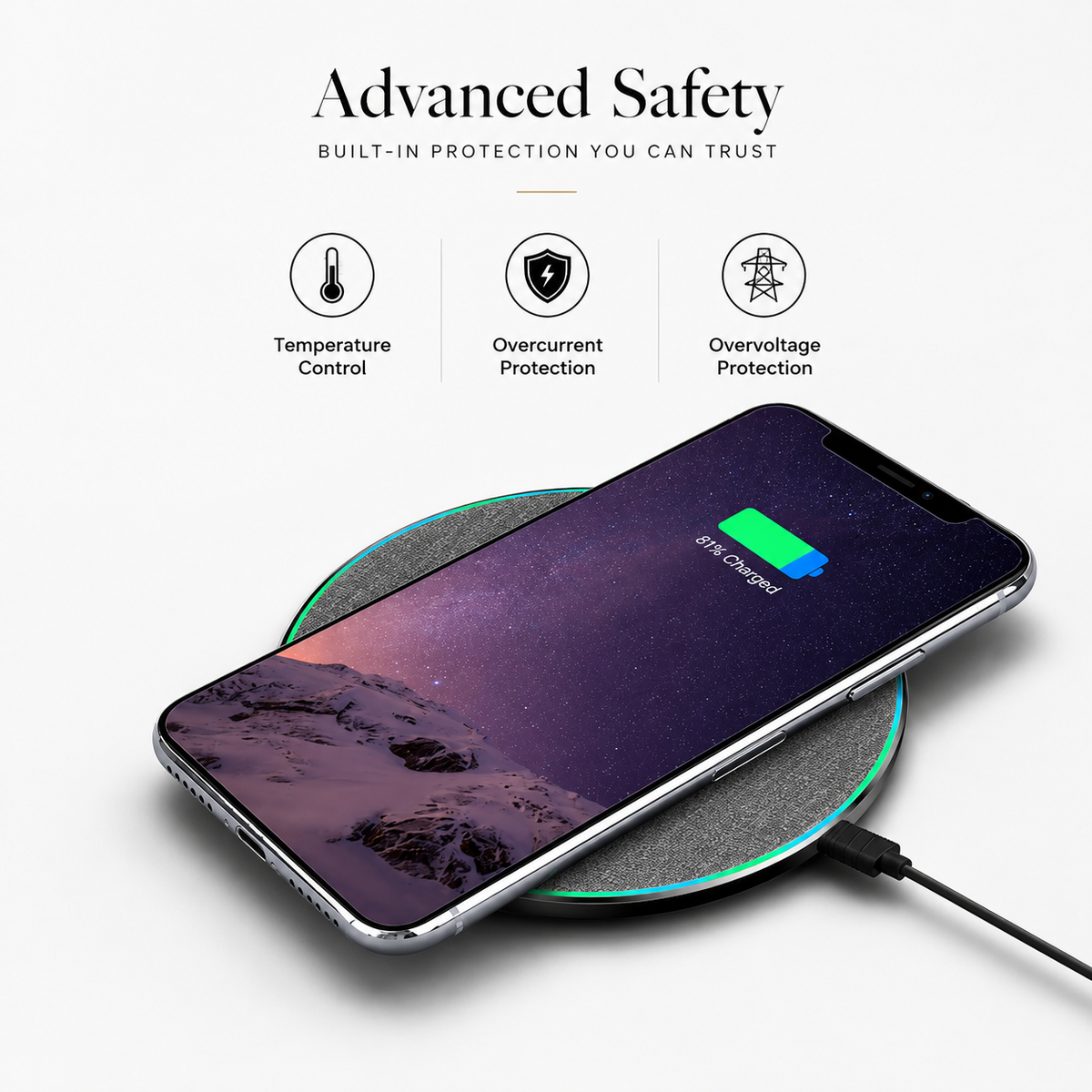 Premium Wireless Charger MagSafe Compatible 30W Fast Charging Pad Qi USB-C Magnetic Charging Dock Slim Portable Desktop Travel Charger Stand