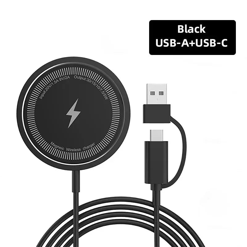 Premium Wireless Charger Magnetic Charging Pad MagSafe Compatible 30W Fast Wireless Charging Slim Portable Dock
