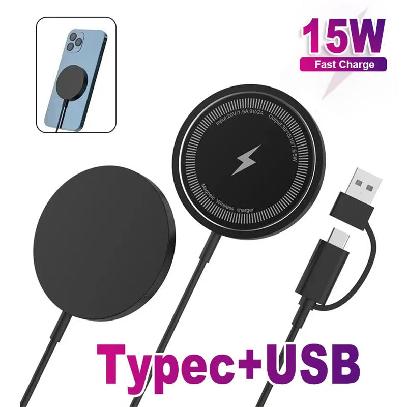 Premium Wireless Charger Magnetic Charging Pad MagSafe Compatible 30W Fast Wireless Charging Slim Portable Dock