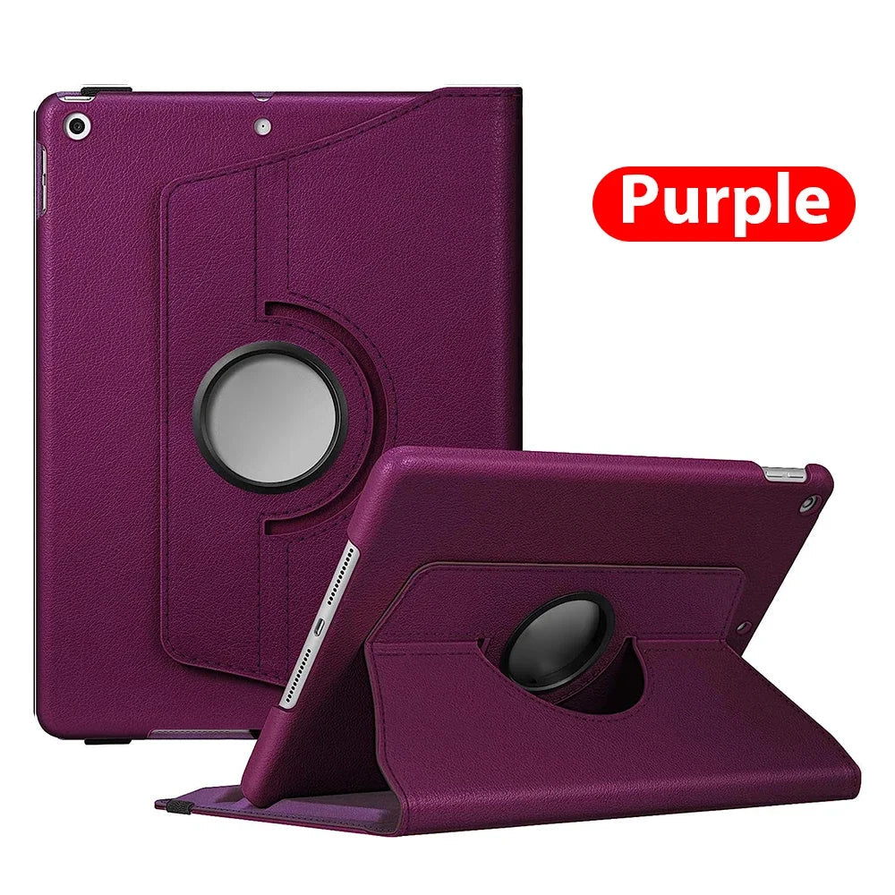 Premium iPad Case 360 Rotating Stand PU Leather Smart Cover Protective Tablet Case Multi Angle Viewing Support