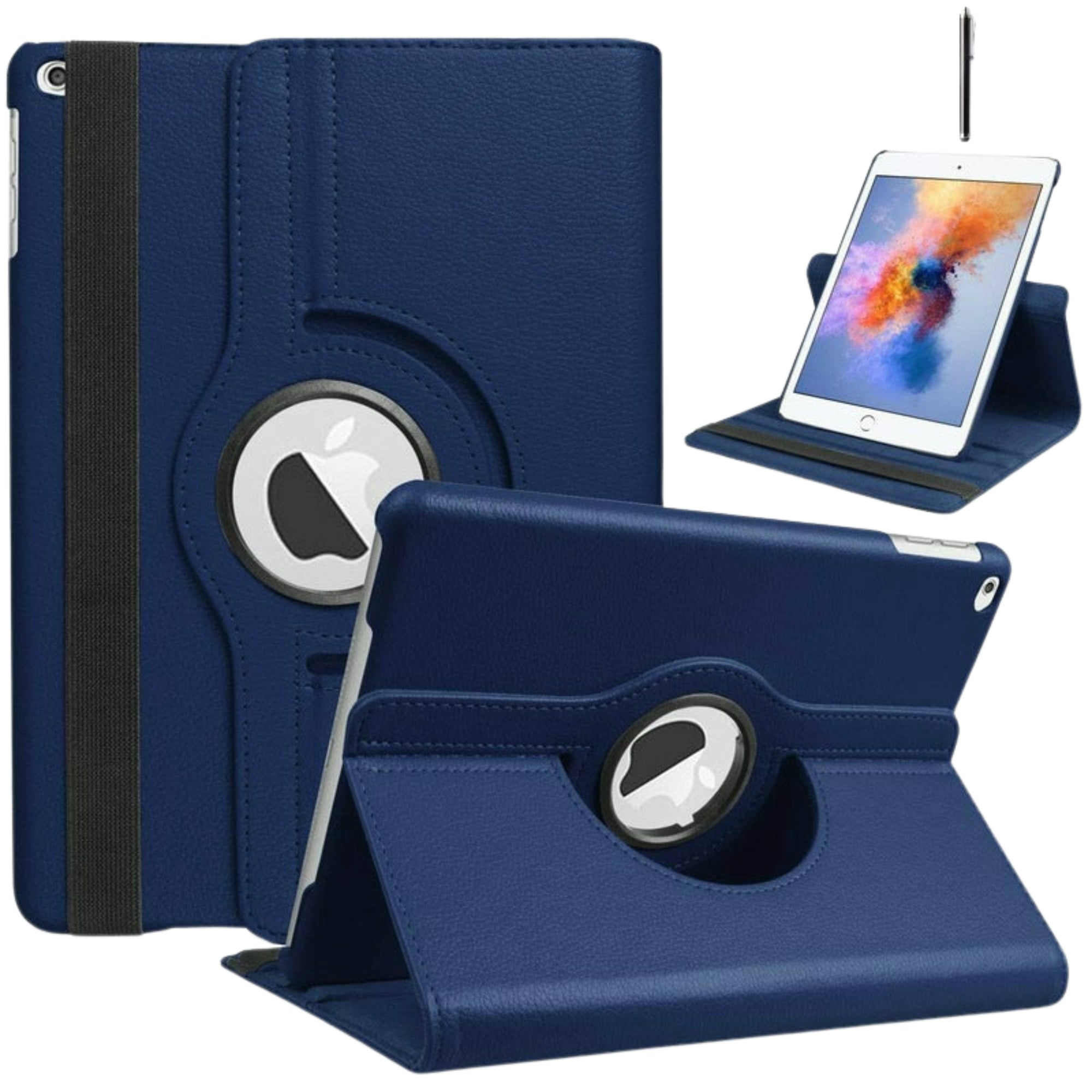 Premium iPad Case 360 Rotating Stand PU Leather Smart Cover Protective Tablet Case Multi Angle Viewing Support