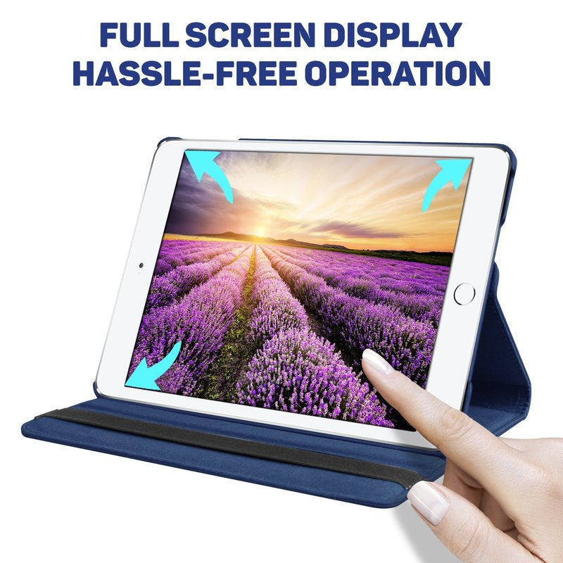 Premium iPad Case 360 Rotating Stand PU Leather Smart Cover Protective Tablet Case Multi Angle Viewing Support