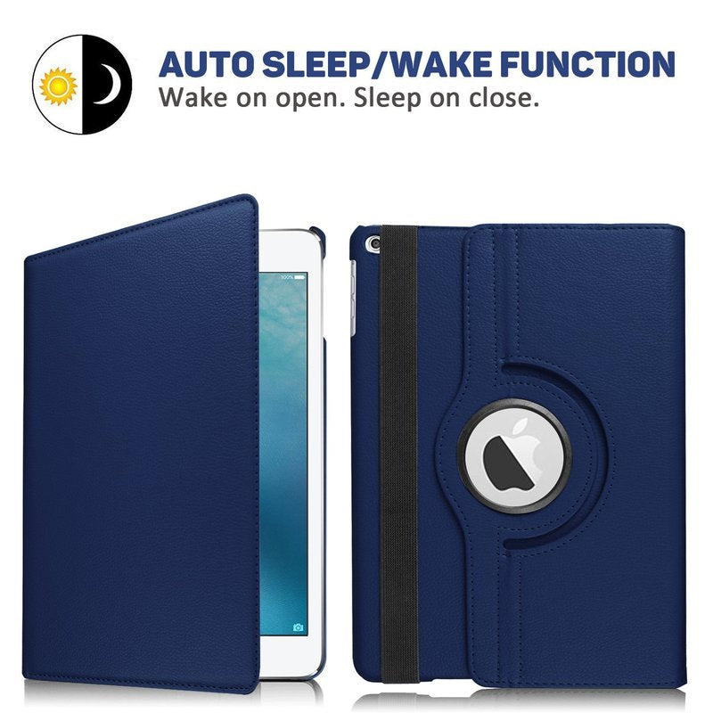 Premium iPad Case 360 Rotating Stand PU Leather Smart Cover Protective Tablet Case Multi Angle Viewing Support