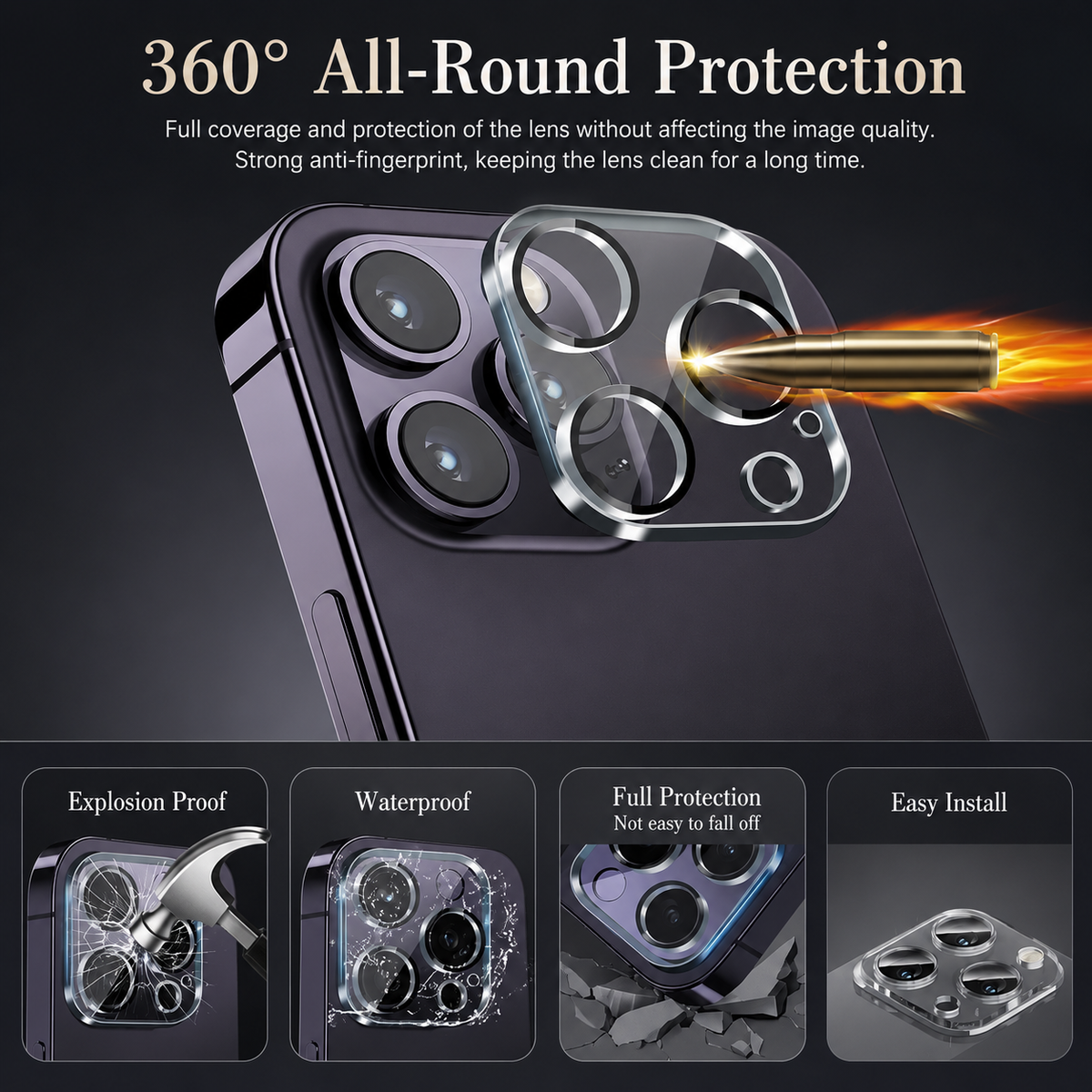 Premium iPhone Camera Lens Protector 9H Glass Guard Ultra Clear Camera Cover Scratch Resistant Lens Shield Dust Protection Precision Fit Slim Design