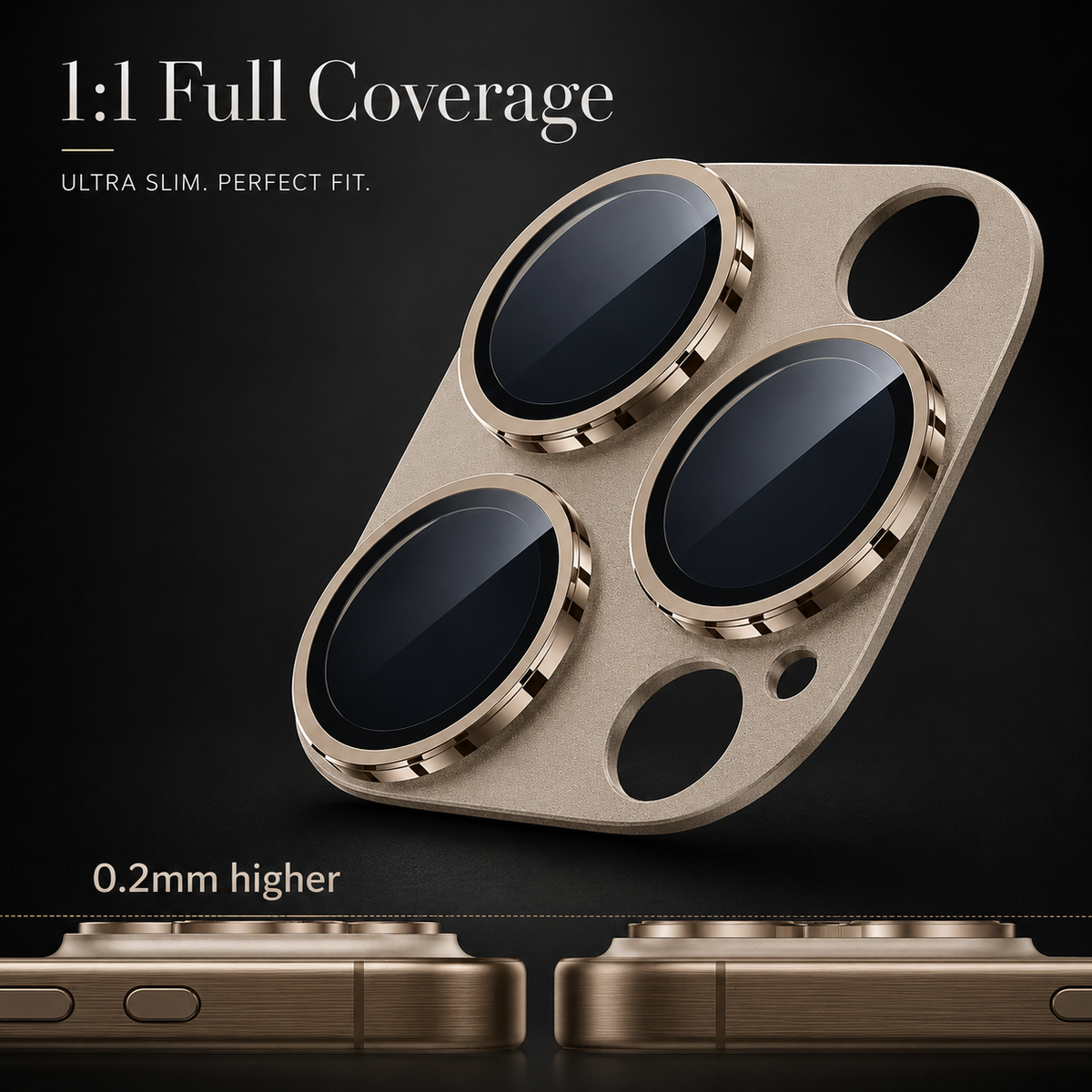 Premium iPhone Camera Lens Protector Alloy Ring Tempered Glass Scratch Resistant Shatterproof Cover Precision Fit Camera Guard Protection Slim Design