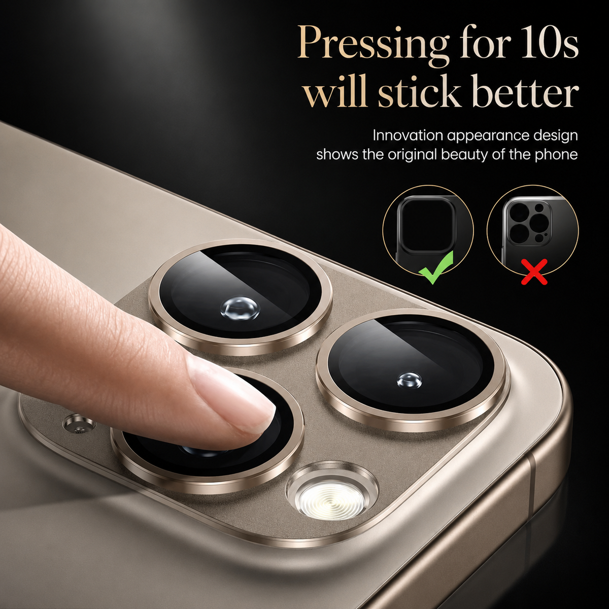 Premium iPhone Camera Lens Protector Alloy Ring Tempered Glass Scratch Resistant Shatterproof Cover Precision Fit Camera Guard Protection Slim Design