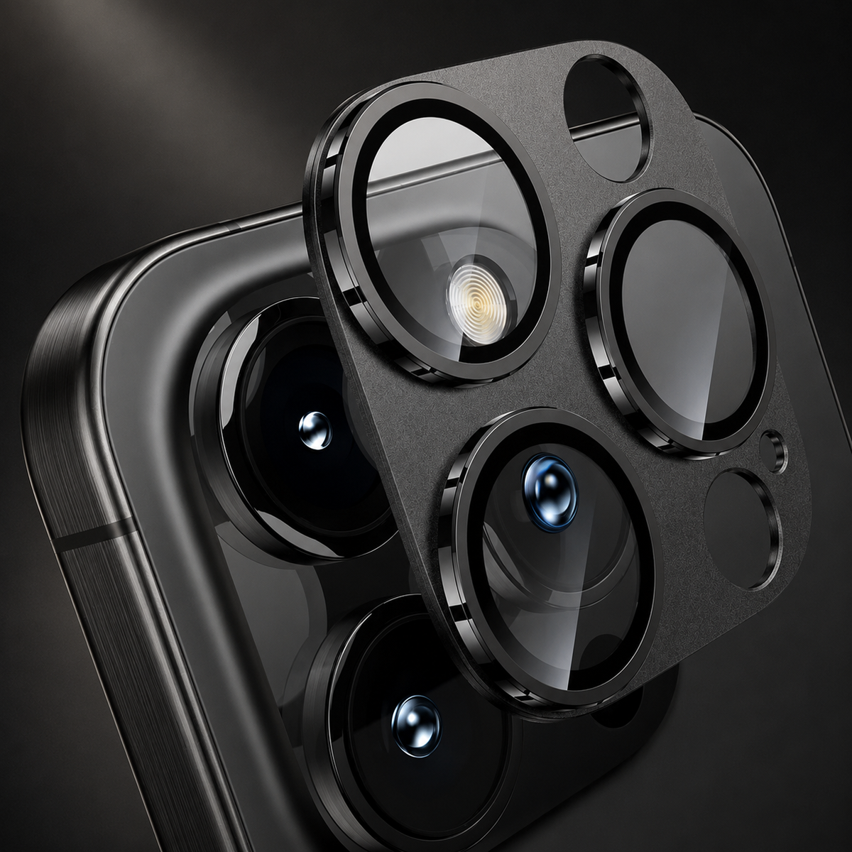Premium iPhone Camera Lens Protector Alloy Ring Tempered Glass Scratch Resistant Shatterproof Cover Precision Fit Camera Guard Protection Slim Design