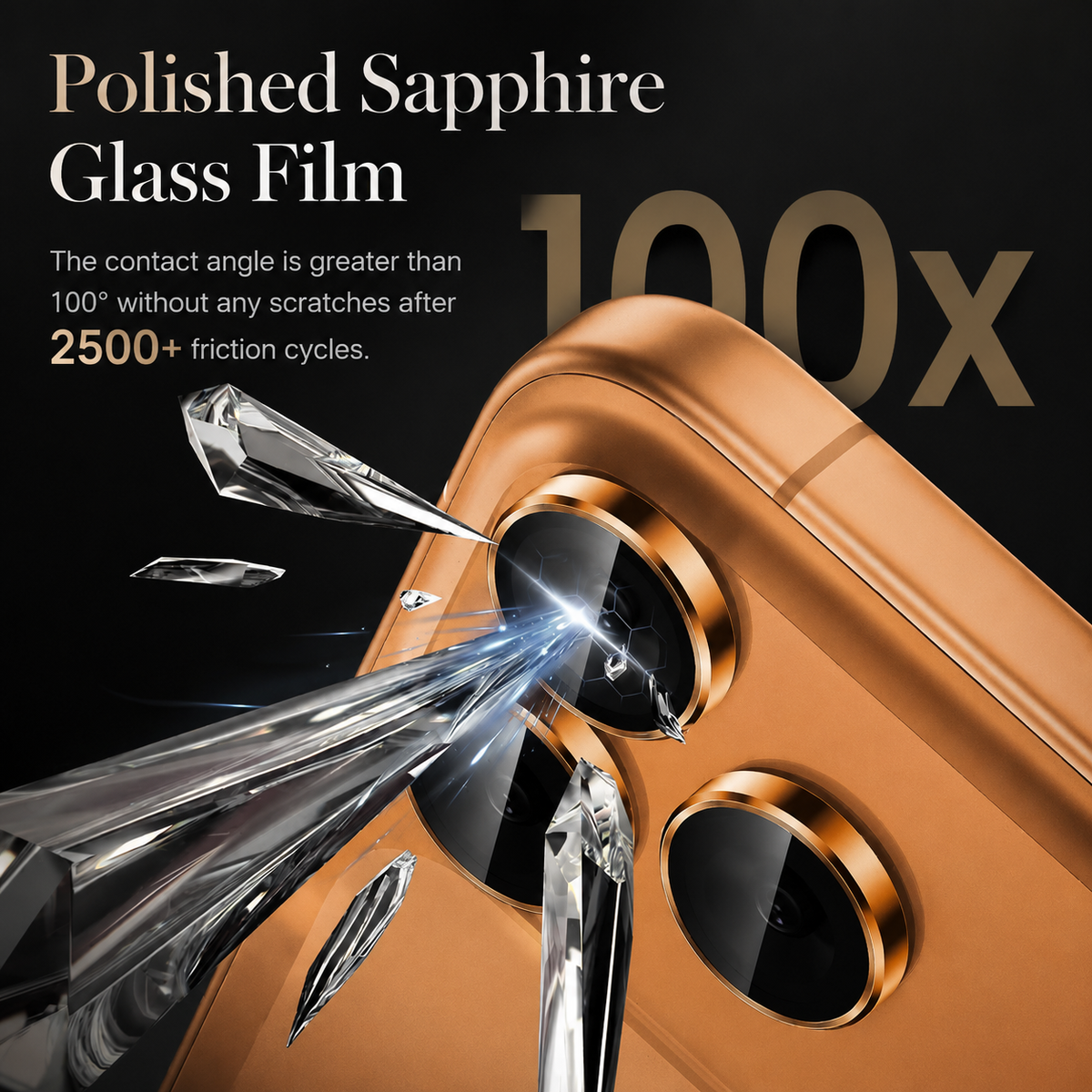 Premium iPhone Camera Lens Protector Tempered Glass Metal Ring Scratch Resistant Anti Dust Cover Precision Fit Protection Slim Design Clear Guard