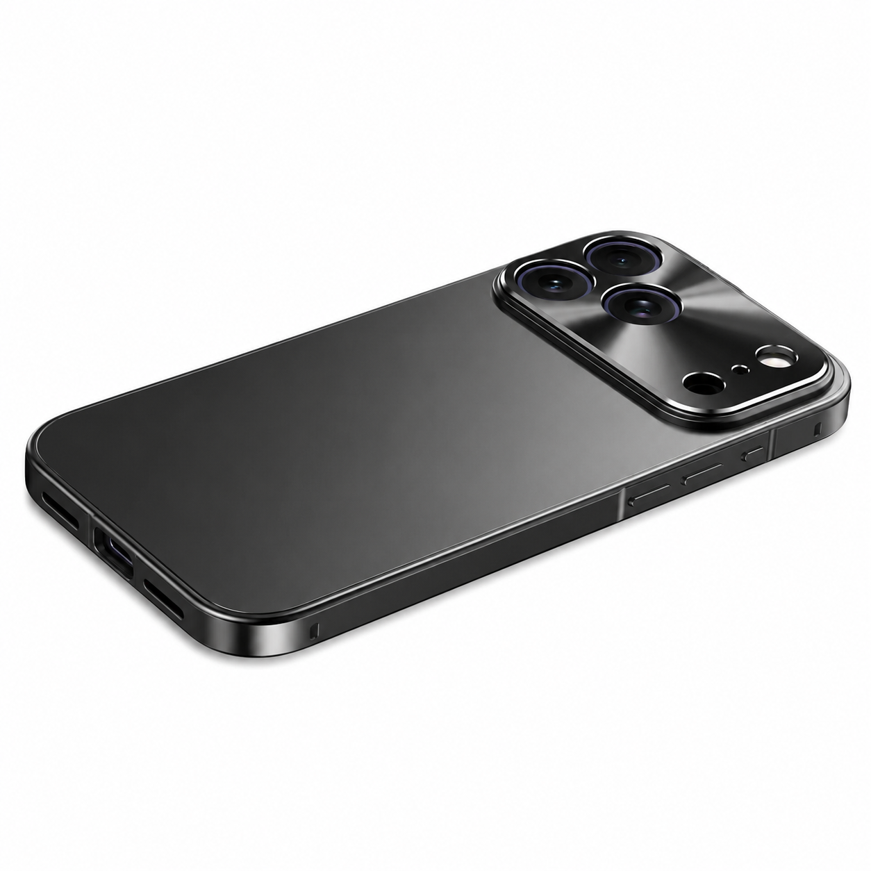 Premium iPhone Case Aluminum Alloy Frame Frosted PC Back Ultra Thin Matte Cover Shockproof Protective Anti Scratch Slim Full Coverage Design